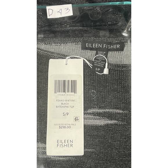 Eileen Fisher Pattern Tencel Sweater Women's Sz S BATEAU NK TOP NWT Minimalism - Picture 12 of 12